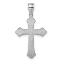 14k Polished White Gold Diamond-cut Fancy Cross Pendant-K10088W
