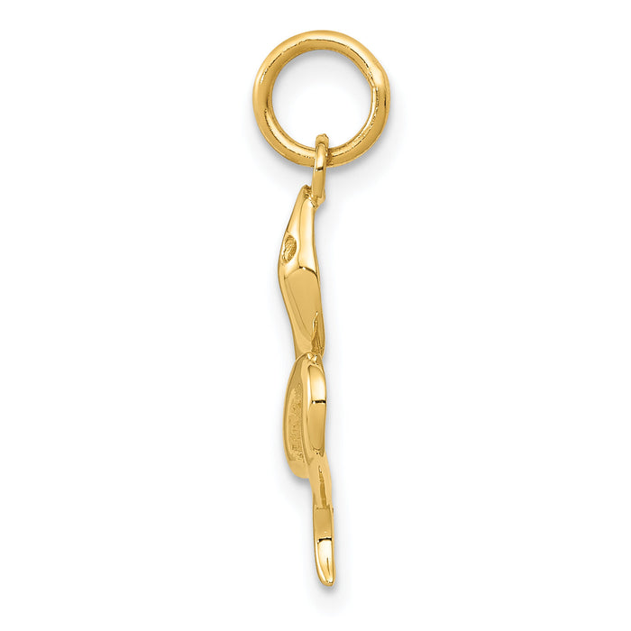 14k Solid Polished Snake Charm-K1009