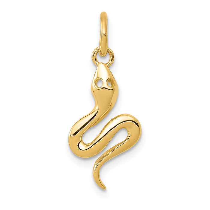 14k Solid Polished Snake Charm-K1009