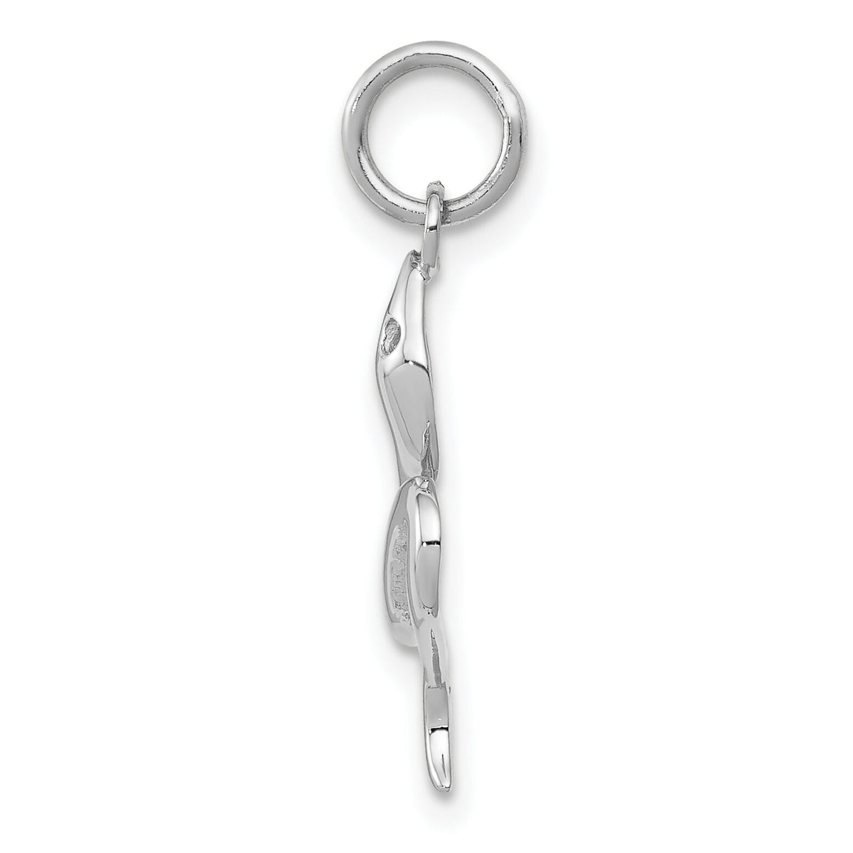 14k White Gold Solid Polished Snake Charm-K1010