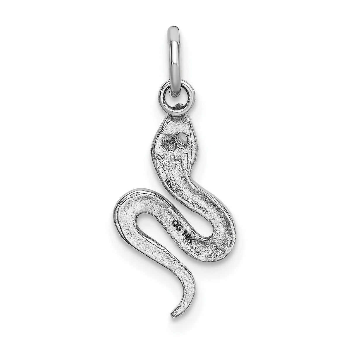 14k White Gold Solid Polished Snake Charm-K1010