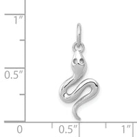 14k White Gold Solid Polished Snake Charm-K1010
