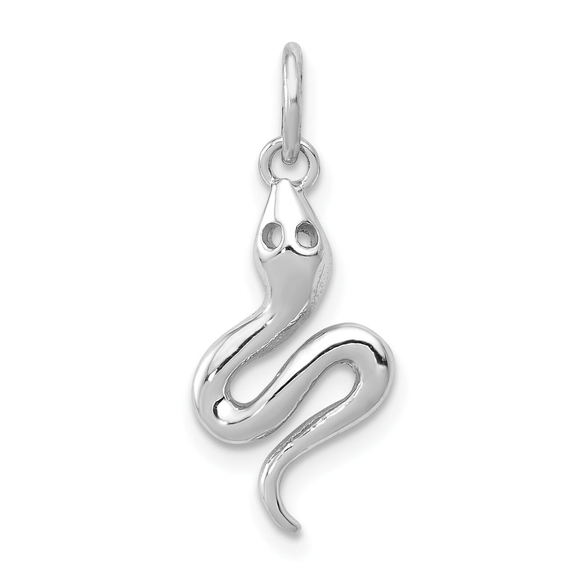 14k White Gold Solid Polished Snake Charm-K1010