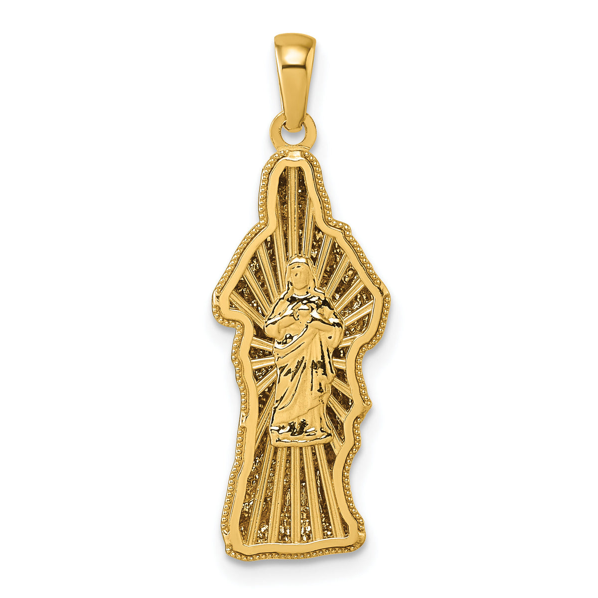 14k with Rose-tone Polished Sacred Heart of Jesus Pendant-K10102