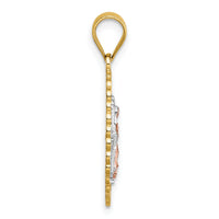 14k Two-tone with White Rhodium Polished Guadalupe Pendant-K10104