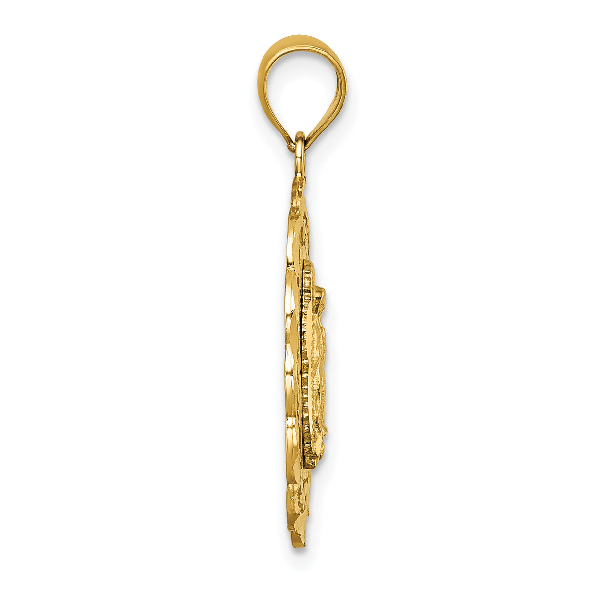 14k Polished D/C Spanish Version Lady of Guadalupe Pendant-K10105