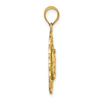 14k Polished D/C Spanish Version Lady of Guadalupe Pendant-K10105