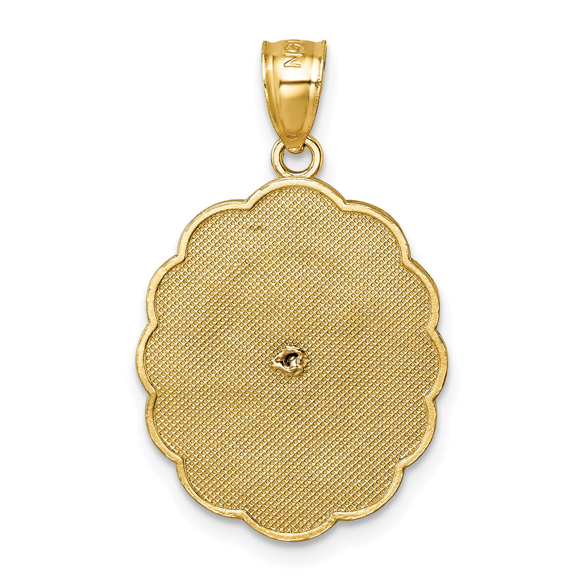 14k Polished D/C Spanish Version Lady of Guadalupe Pendant-K10105
