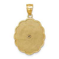 14k Polished D/C Spanish Version Lady of Guadalupe Pendant-K10105