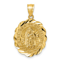 14k Polished D/C Spanish Version Lady of Guadalupe Pendant-K10105