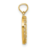 14k Polished CZ Heart Our Lady of Guadalupe Pendant-K10106
