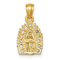 14k Polished CZ Our Lady of Guadalupe Pendant-K10108