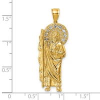 14k Polished CZ St. Jude Pendant-K10109
