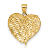 14k w/RH Polished / Dia-cut Heart With Wing   Watch Over Me   Pendant-K10110