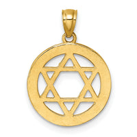 14k Polished CZ Star of David Pendant-K10115
