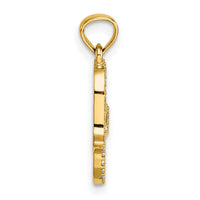 14k Polished CZ Hamsa Pendant-K10117