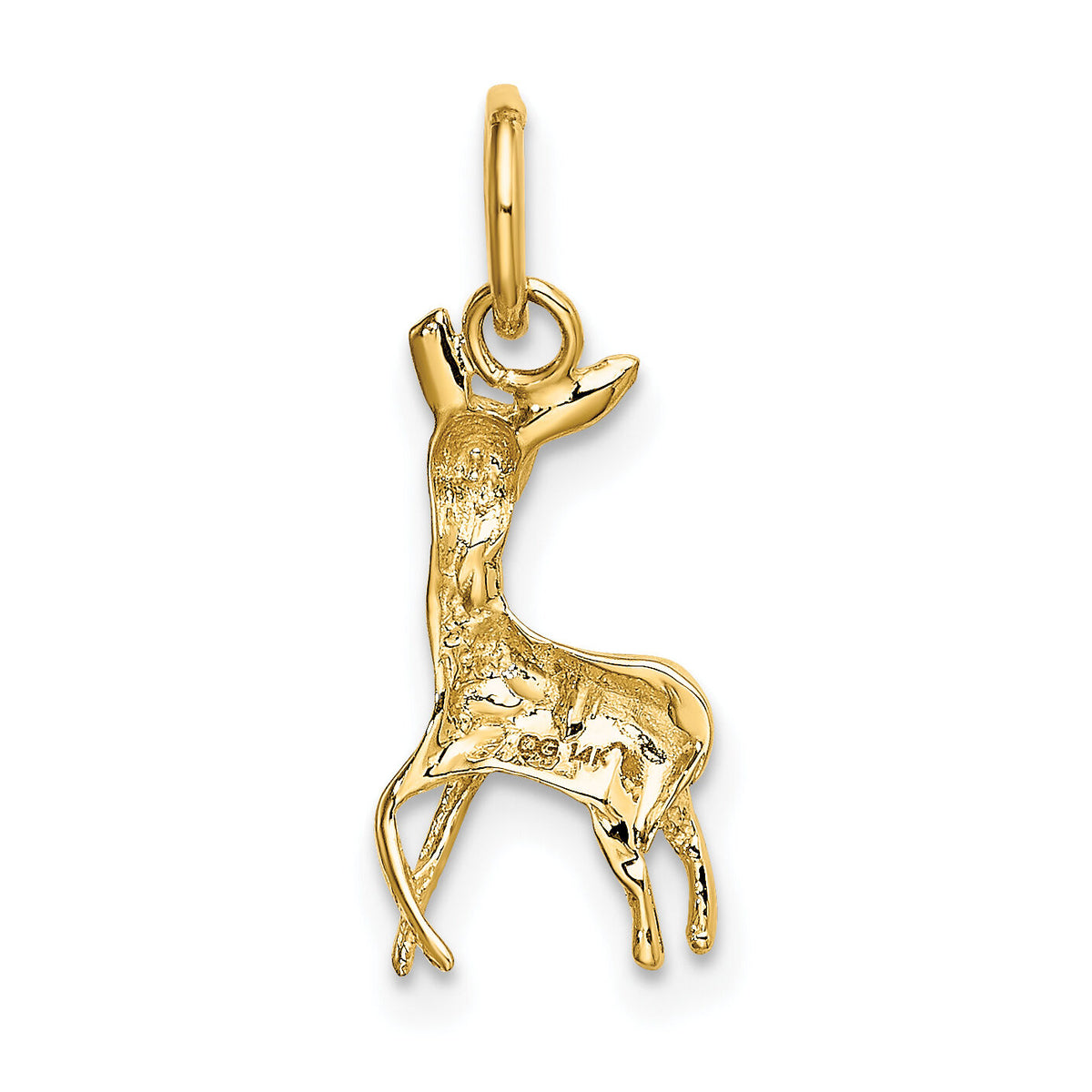 14k Polished Open-Backed Deer Charm-K1019