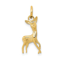14k Polished Open-Backed Deer Charm-K1019