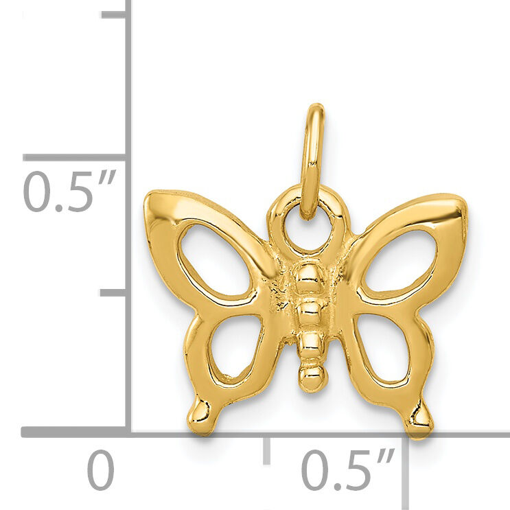 14k Solid Polished Butterfly Charm-K1027
