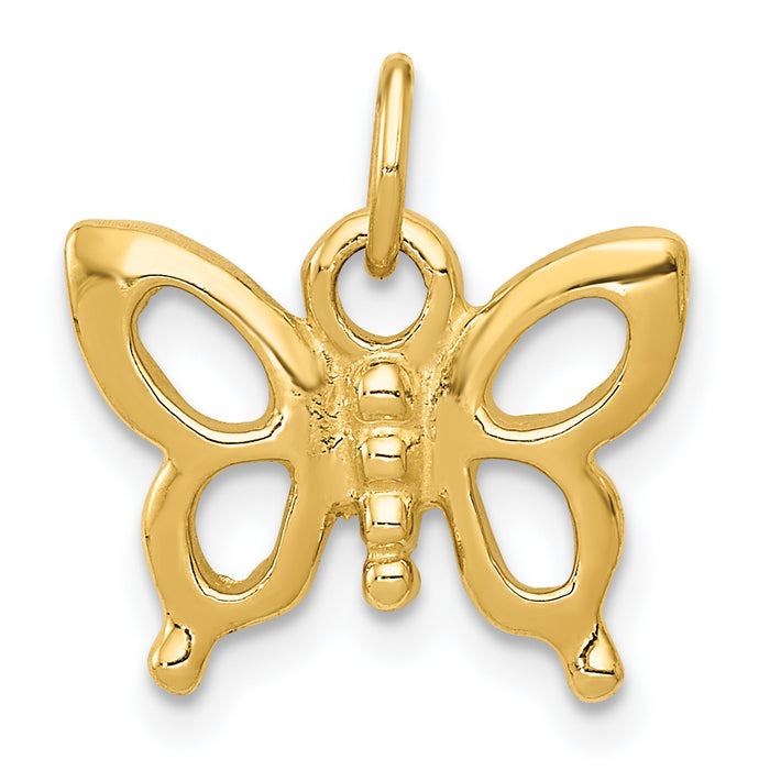14k Solid Polished Butterfly Charm-K1027