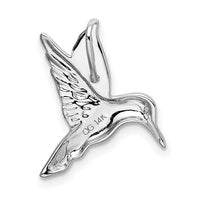 14k White Gold Polished Open-Backed Hummingbird Chain Slide-K1030