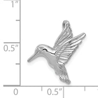 14k White Gold Polished Open-Backed Hummingbird Chain Slide-K1030