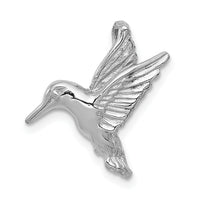 14k White Gold Polished Open-Backed Hummingbird Chain Slide-K1030