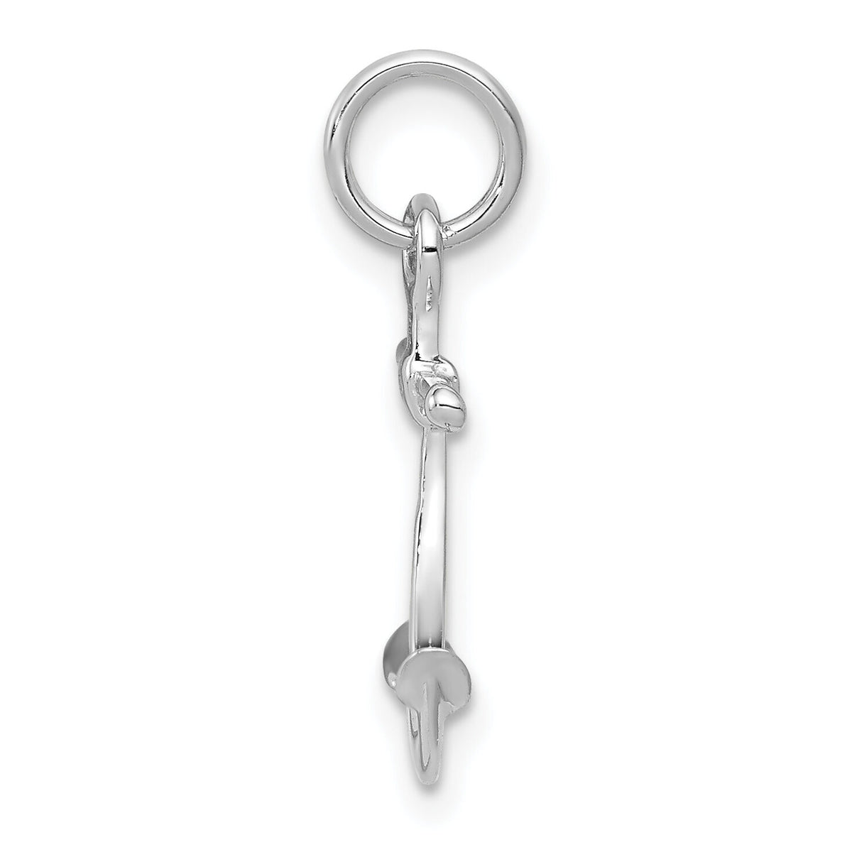 14K White Gold Solid Polished 3-D Anchor Charm-K1058