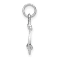 14K White Gold Solid Polished 3-D Anchor Charm-K1058