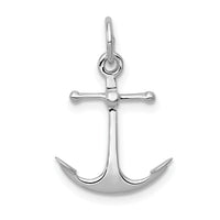 14K White Gold Solid Polished 3-D Anchor Charm-K1058