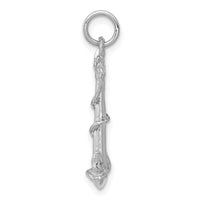 14K White Gold Solid Polished 3-D Anchor Charm-K1059