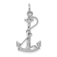 14K White Gold Solid Polished 3-D Anchor Charm-K1059