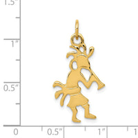 14k Polished 3-Dimensional Kokopelli Charm-K1064