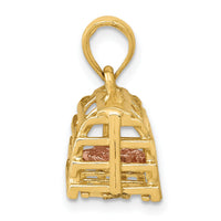 14K Two-Tone Polished 3-D Lobster Trap Pendant-K1069