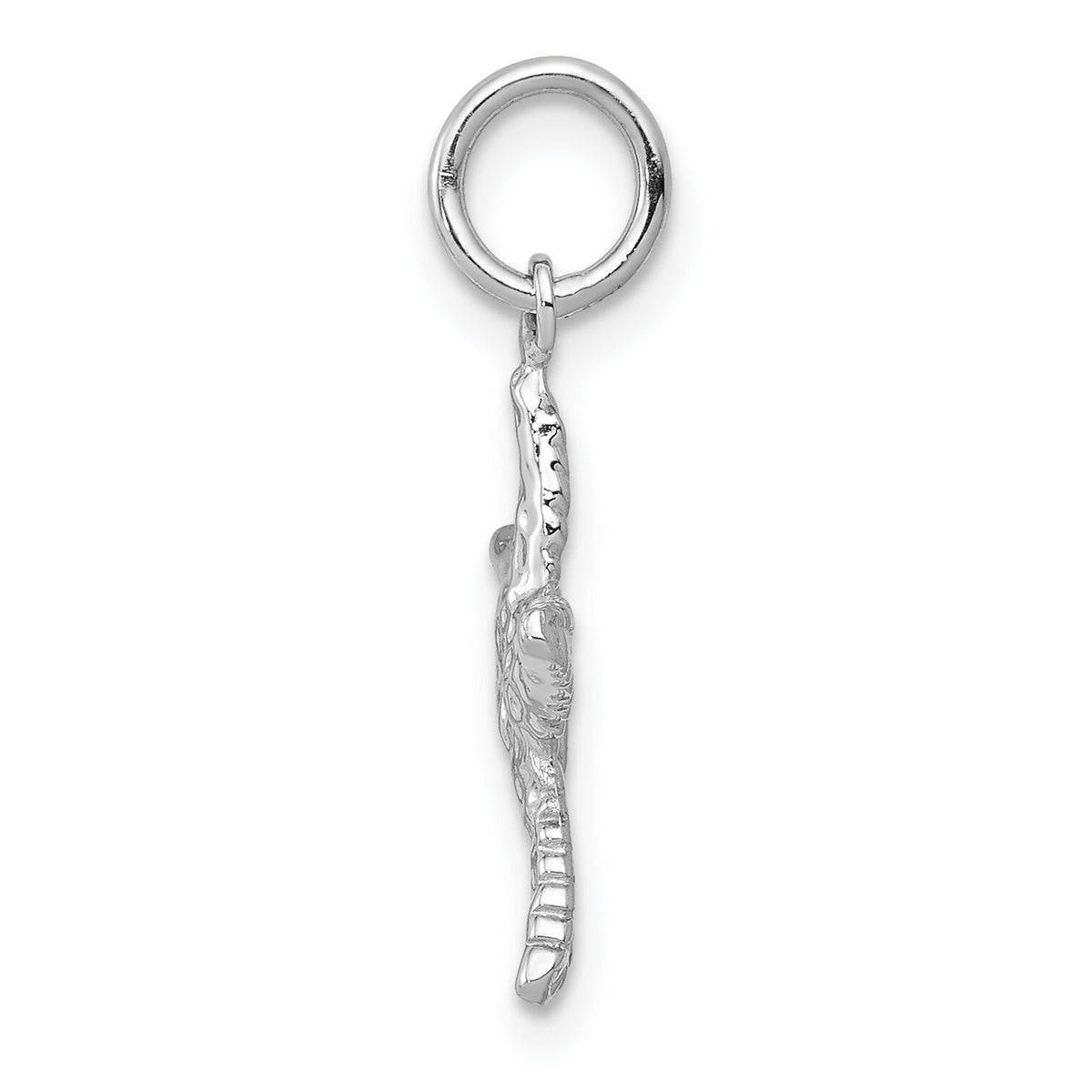 14K White Gold Polished 3-D Starfish Pendant-K1077