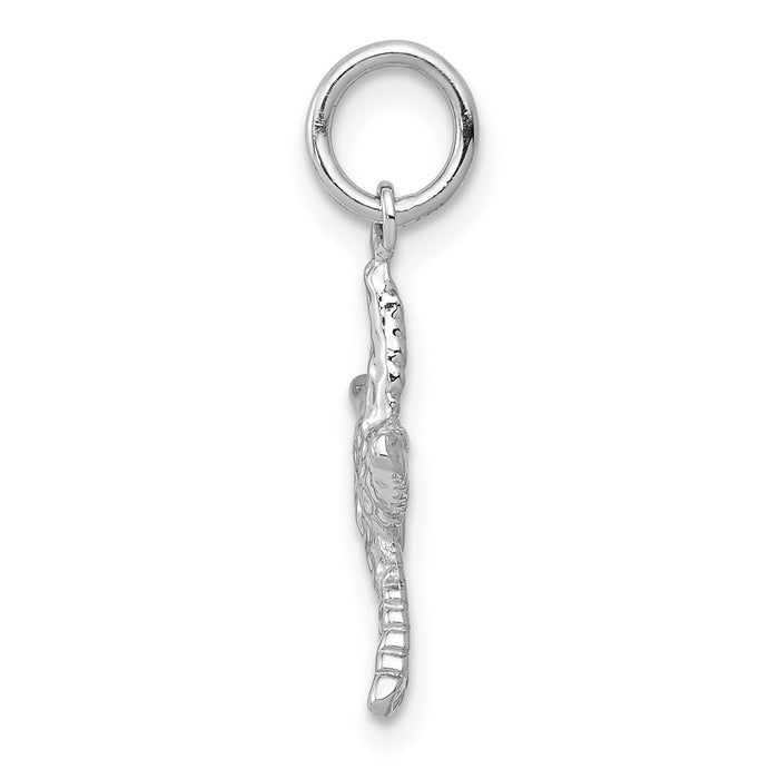 14K White Gold Polished 3-D Starfish Pendant-K1077