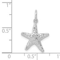 14K White Gold Polished 3-D Starfish Pendant-K1077