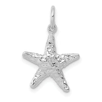 14K White Gold Polished 3-D Starfish Pendant-K1077