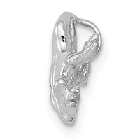 14k White Gold Solid Polished 3-D Frog Charm-K1083