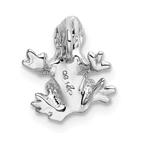 14k White Gold Solid Polished 3-D Frog Charm-K1083
