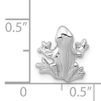 14k White Gold Solid Polished 3-D Frog Charm-K1083