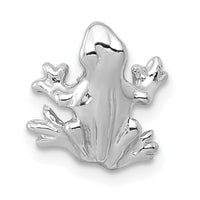 14k White Gold Solid Polished 3-D Frog Charm-K1083