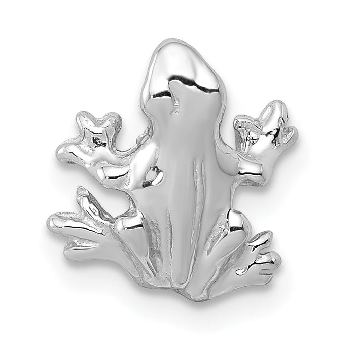 14k White Gold Solid Polished 3-D Frog Charm-K1083