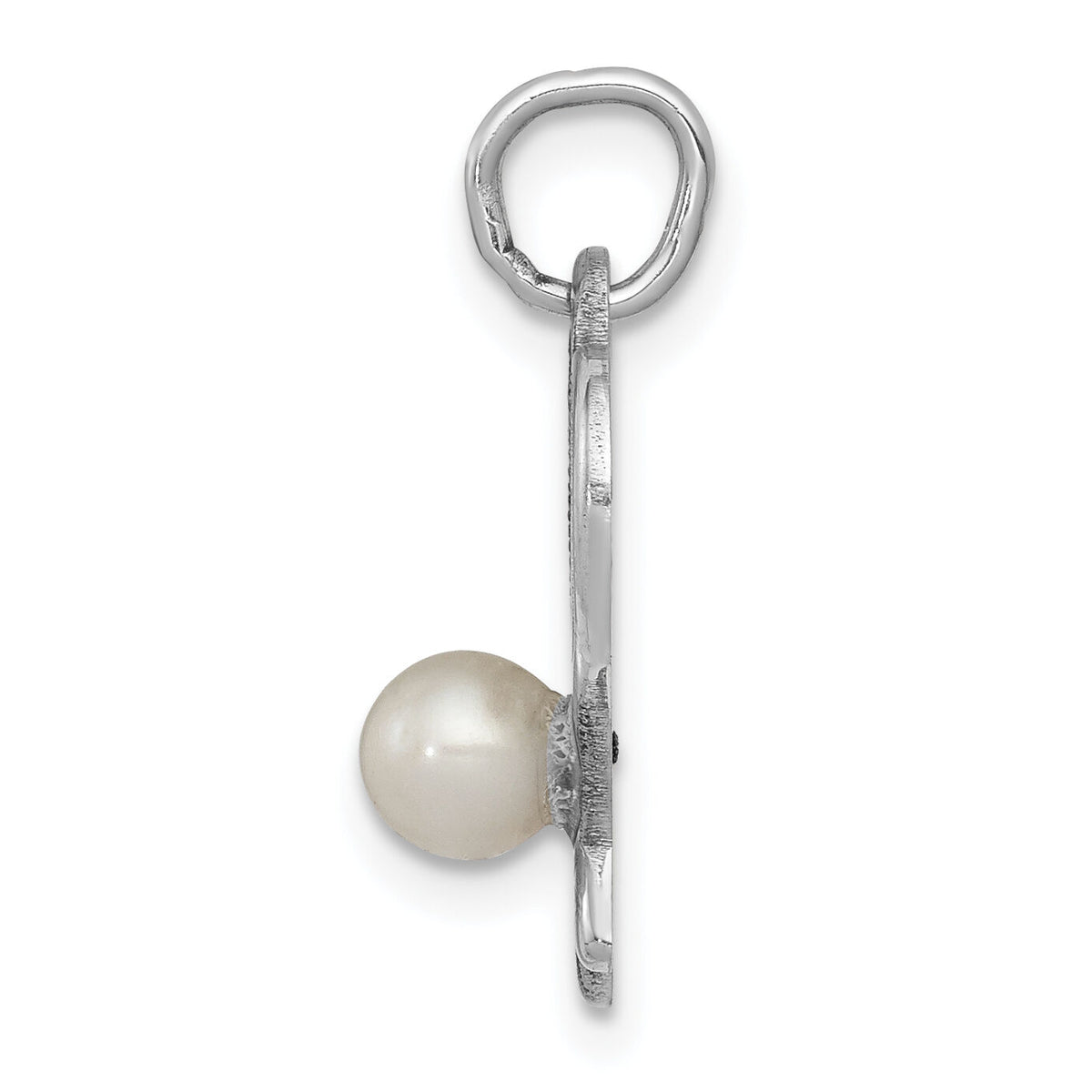 14K White Gold Tennis Racquets W/FWC  Pearl Charm-K1114