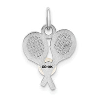 14K White Gold Tennis Racquets W/FWC  Pearl Charm-K1114
