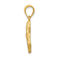 14k Enameled Angel on Heart Pendant-K1147
