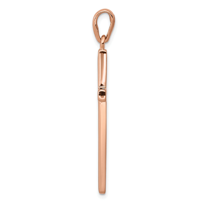 14k Rose Gold Cross Pendant-K1159