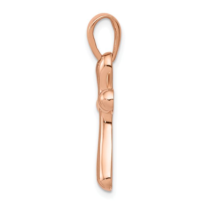 14k Rose Gold Freeform Cross Pendant-K1166