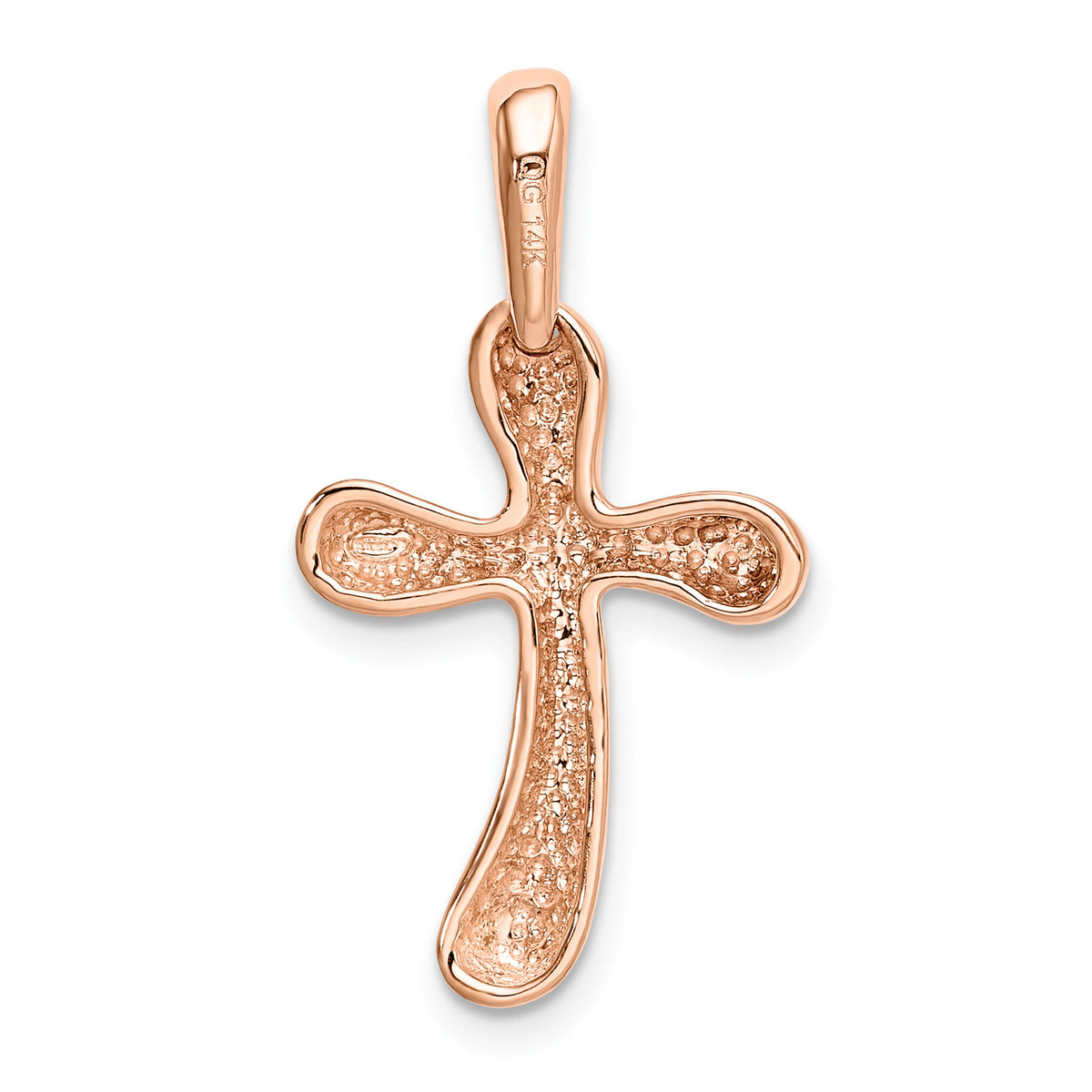 14k Rose Gold Freeform Cross Pendant-K1166