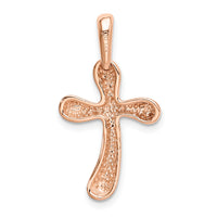14k Rose Gold Freeform Cross Pendant-K1166